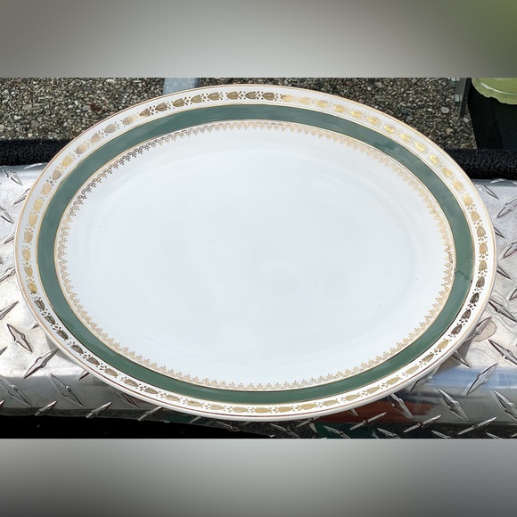 Vintage Discontinued Crown Ducal WARWICK 8932 Large Oval Gold Trim Serving Plate - Picture 6 of 16